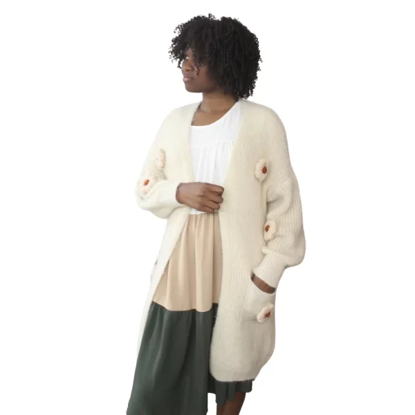 Cardigan comprido com apliques personalizáveis 1