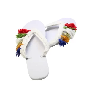 Chinelos personalizados com laço de croché personalizado 1