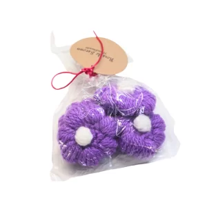 Flores de croché para aplicar roxo